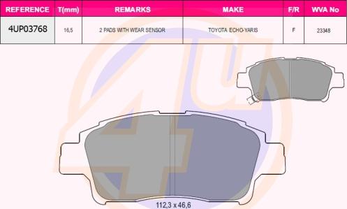 4U 4UP03768 - Brake Pad Set, disc brake www.avaruosad.ee