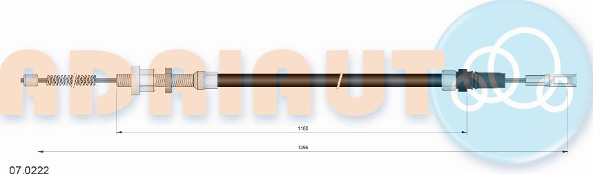 Adriauto 07.0222 - Cable, parking brake www.avaruosad.ee