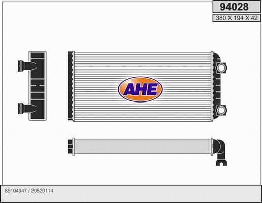 AHE 94028 - Heat Exchanger, interior heating www.avaruosad.ee
