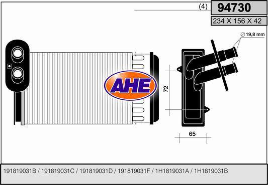 AHE 94730 - Heat Exchanger, interior heating www.avaruosad.ee