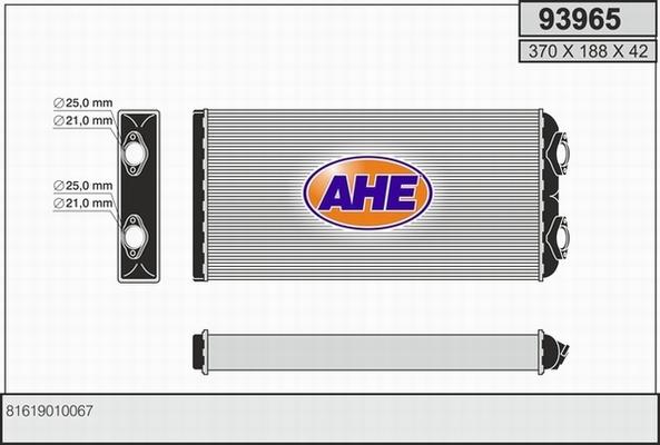 AHE 93965 - Heat Exchanger, interior heating www.avaruosad.ee