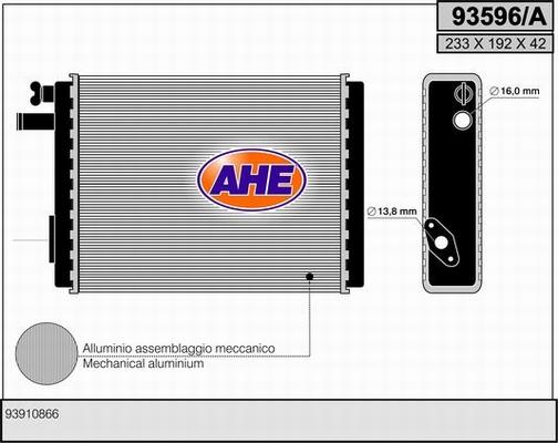 AHE 93596/A - Heat Exchanger, interior heating www.avaruosad.ee