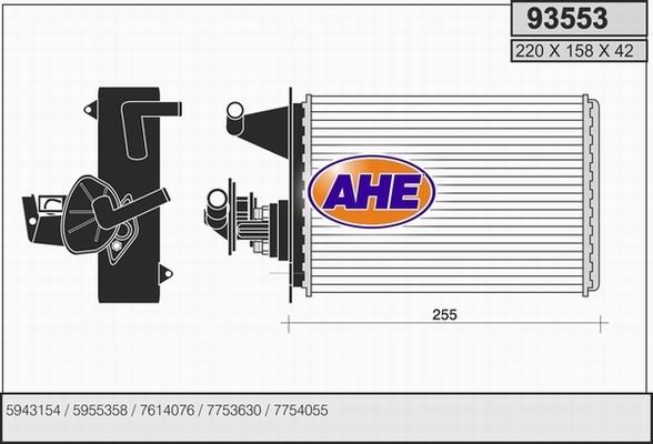 AHE 93553 - Heat Exchanger, interior heating www.avaruosad.ee