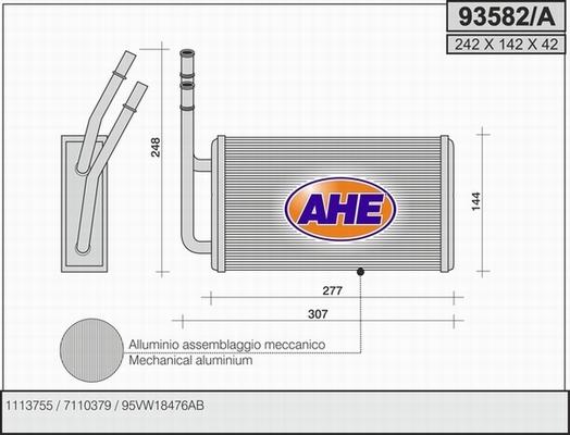 AHE 93582/A - Heat Exchanger, interior heating www.avaruosad.ee