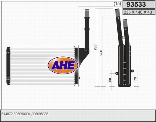 AHE 93533 - Heat Exchanger, interior heating www.avaruosad.ee