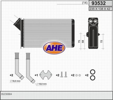 AHE 93532 - Heat Exchanger, interior heating www.avaruosad.ee