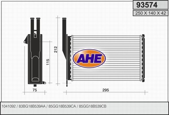 AHE 93574 - Heat Exchanger, interior heating www.avaruosad.ee