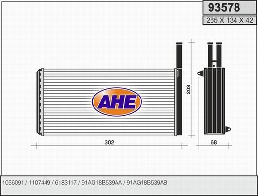 AHE 93578 - Heat Exchanger, interior heating www.avaruosad.ee