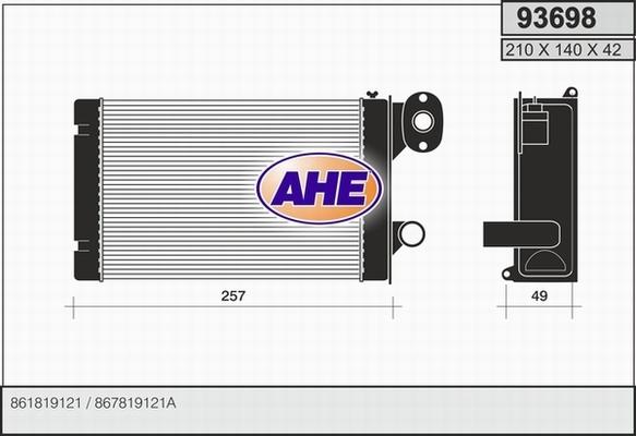 AHE 93698 - Heat Exchanger, interior heating www.avaruosad.ee