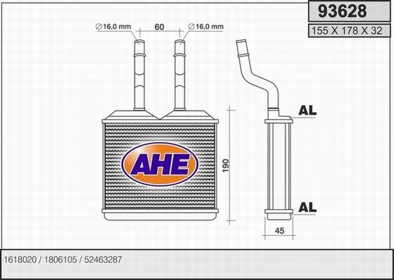 AHE 93628 - Heat Exchanger, interior heating www.avaruosad.ee