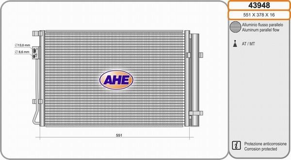 AHE 43948 - Condenser, air conditioning www.avaruosad.ee