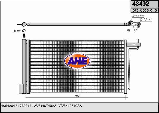 AHE 43492 - Condenser, air conditioning www.avaruosad.ee
