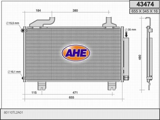 AHE 43474 - Condenser, air conditioning www.avaruosad.ee