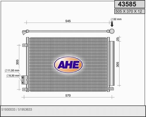 AHE 43585 - Condenser, air conditioning www.avaruosad.ee
