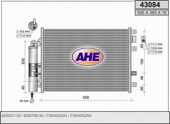 AHE 43084 - Condenser, air conditioning www.avaruosad.ee
