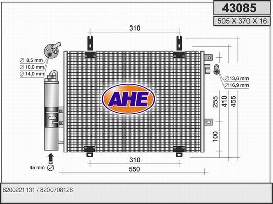 AHE 43085 - Condenser, air conditioning www.avaruosad.ee