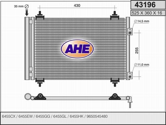 AHE 43196 - Condenser, air conditioning www.avaruosad.ee