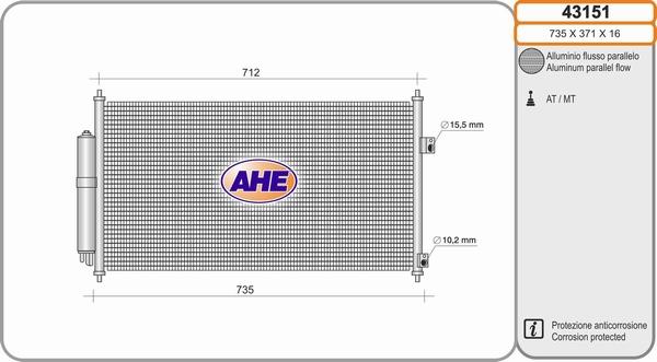 AHE 43151 - Condenser, air conditioning www.avaruosad.ee