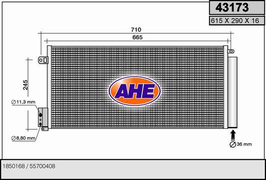 AHE 43173 - Condenser, air conditioning www.avaruosad.ee