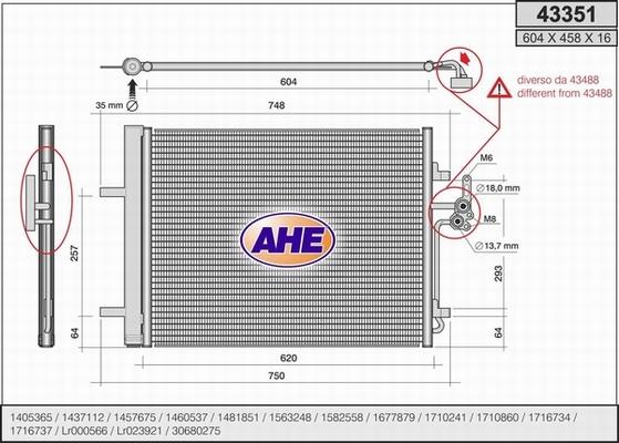 AHE 43351 - Condenser, air conditioning www.avaruosad.ee