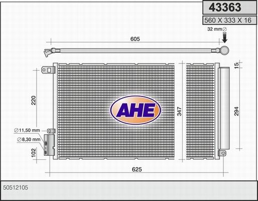 AHE 43363 - Condenser, air conditioning www.avaruosad.ee