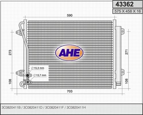 AHE 43362 - Condenser, air conditioning www.avaruosad.ee