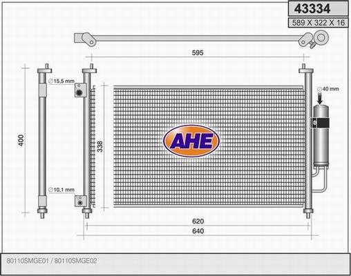 AHE 43334 - Condenser, air conditioning www.avaruosad.ee