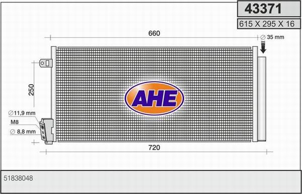 AHE 43371 - Condenser, air conditioning www.avaruosad.ee