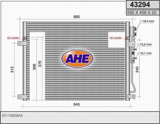 AHE 43294 - Condenser, air conditioning www.avaruosad.ee