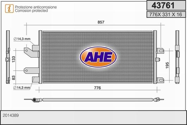 AHE 43761 - Condenser, air conditioning www.avaruosad.ee