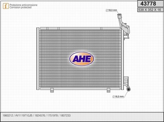 AHE 43778 - Condenser, air conditioning www.avaruosad.ee