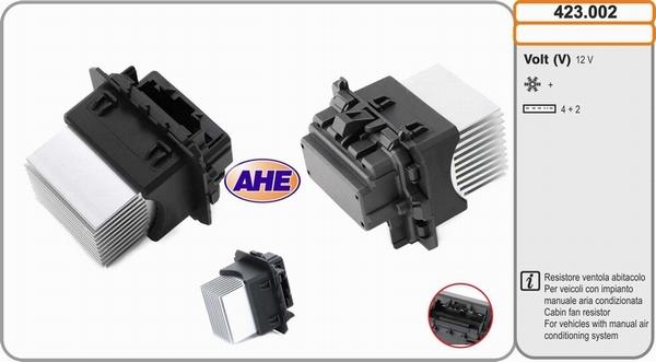 AHE 423.002 - Pre-resistor, electro motor radiator fan www.avaruosad.ee