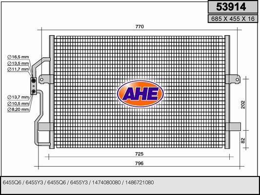 AHE 53914 - Condenser, air conditioning www.avaruosad.ee
