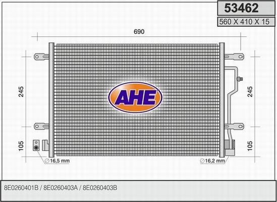 AHE 53462 - Condenser, air conditioning www.avaruosad.ee