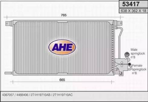 AHE 53417 - Condenser, air conditioning www.avaruosad.ee