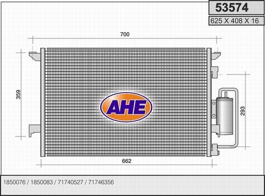 AHE 53574 - Condenser, air conditioning www.avaruosad.ee