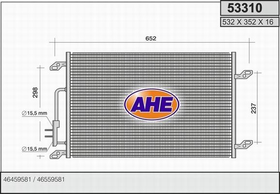 AHE 53310 - Condenser, air conditioning www.avaruosad.ee