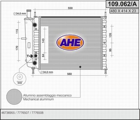 AHE 109.062/A - Radiaator,mootorijahutus www.avaruosad.ee