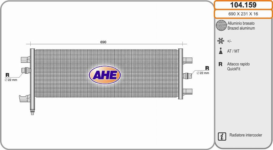 AHE 104.159 - Radiator, engine cooling www.avaruosad.ee