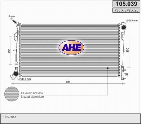 AHE 105.039 - Radiaator,mootorijahutus www.avaruosad.ee