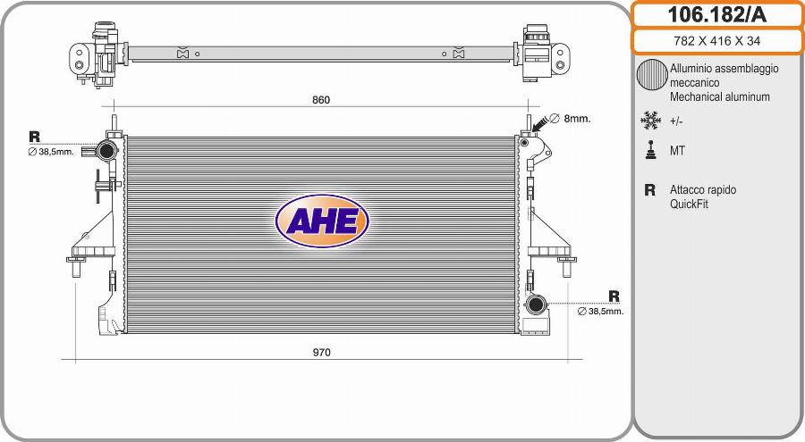 AHE 106.182/A - Radiaator,mootorijahutus www.avaruosad.ee