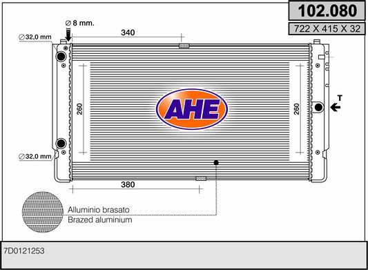 AHE 102.080 - Radiator, engine cooling www.avaruosad.ee