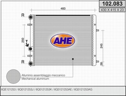 AHE 102.083 - Радиатор, охлаждение двигателя www.avaruosad.ee