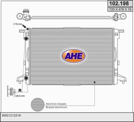 AHE 102.198 - Radiaator,mootorijahutus www.avaruosad.ee