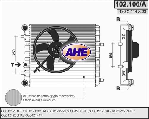 AHE 102.106/A - Radiator, engine cooling www.avaruosad.ee