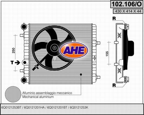 AHE 102.106/O - Radiaator,mootorijahutus www.avaruosad.ee