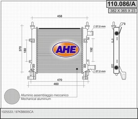 AHE 110.086/A - Radiaator,mootorijahutus www.avaruosad.ee