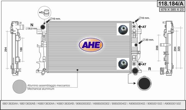 AHE 118.184/A - Radiaator,mootorijahutus www.avaruosad.ee