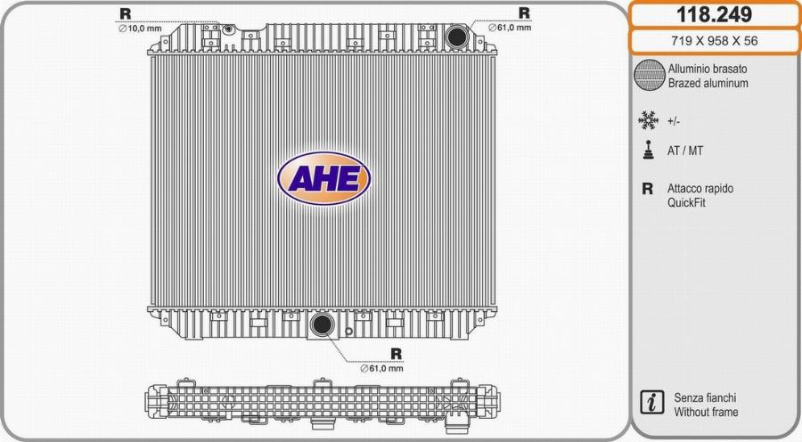 AHE 118.249 - Jäähdytin,moottorin jäähdytys www.avaruosad.ee