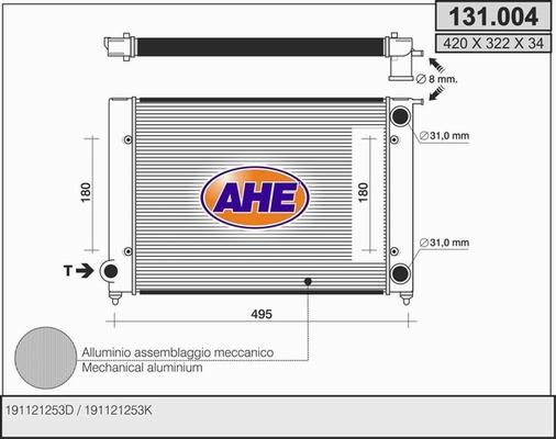 AHE 131.004 - Radiator, engine cooling www.avaruosad.ee
